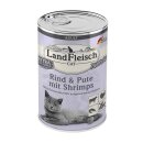 LandFleisch Cat Adult Pastete Rind & Pute & Shrimps