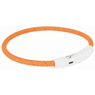 Trixie Flash Leuchtring USB orange  L-XL: ca. 65 cm/7 mm