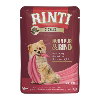 Rinti Gold Huhn Pur & Rind 100g Pouchbeutel
