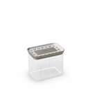 Snackbox, 1,2lt transp./braun,15,5x10x12 cm
