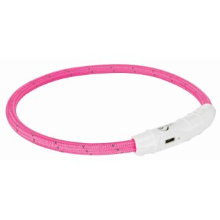 Flash Leuchtring USB, TPU/Nylon XS–S: 35 cm/ø 7 mm, pink