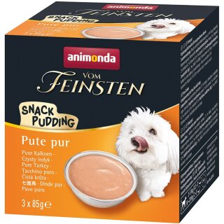 Vom Feinsten Dog Snack Pudding Pute pur 3x85 g