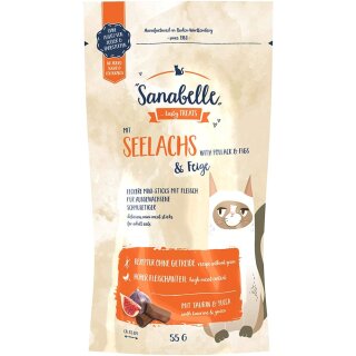 Sanabelle Snack mit Seelachs & Feige 55g