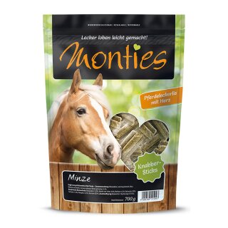 Monties Pferde Snack Minze Sticks - gepresst 700g