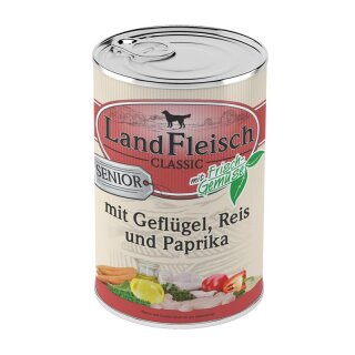 LandFleisch Dog Senior Gefl&uuml;gel &amp;Reis&amp;Paprika 400g