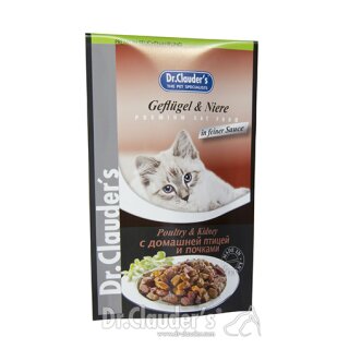 Dr. Clauder‘s Katzen Portionsbeutel Geflügel & Nieren in feiner Soße 100 g