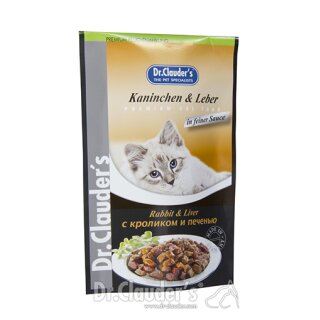 Dr. Clauder‘s Katzen Portionsbeutel Kaninchen & Leber in Soße 100 g