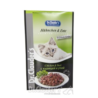 Dr. Clauder‘s Katzen Portionsbeutel Hühnchen & Ente in feinem Gelee 100 g