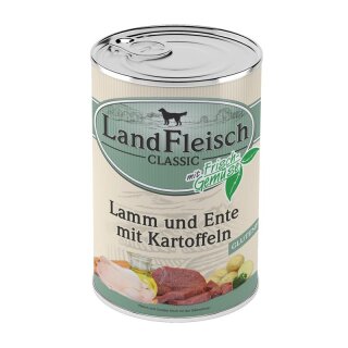 LandFleisch Dog Classic Lamm &amp; Ente &amp; Kartoffeln 400g