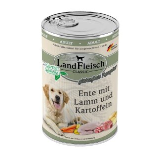 LandFleisch Dog Classic Ente mit Lamm und Kartoffeln mit Gartengemüse 400g