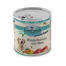 LandFleisch Dog Classic Rinderherzen mit Reis mit...