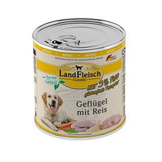 LandFleisch Dog Classic Geflügel mit Reis mit Gartengemüse extra mager 800g