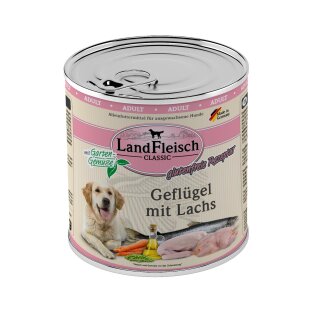 LandFleisch Dog Classic Geflügel mit Lachs mit Gartengemüse 800g
