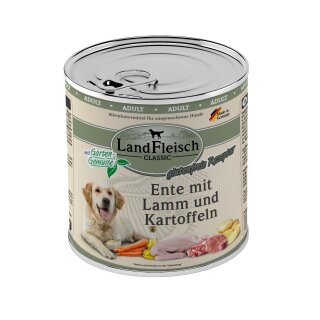 LandFleisch Dog Classic Ente mit Lamm und Kartoffeln mit Gartengemüse 800g