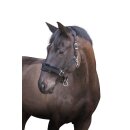 Pferdehalfter mit Webpelz Pony, schwarz